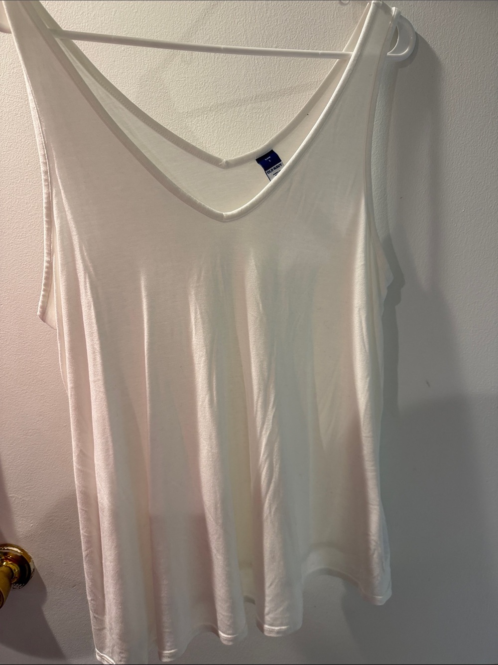 Lightweight White V-Neck Tank Top
